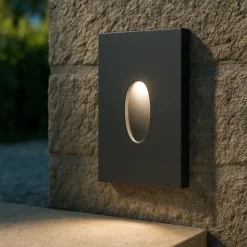 Segnapasso da esterno incasso a parete led 3w 4000k nero ip65