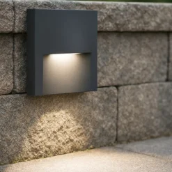 Segnapasso led per esterno led 3w 4000k da parete grafite ip65