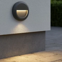 Segnapasso led per esterno rotondo 1w 3000k ip65 antracite