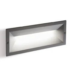 Segnapasso led rettangolare da incasso parete per esterno grafite ip65