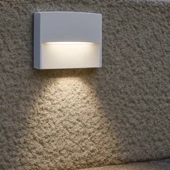 Segnapasso led rettangolare per esterno a parete bianco led 4w 3000k