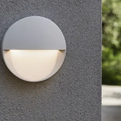 Segnapasso led rotondo da incasso a parete bianco per esterno 8w 3000k