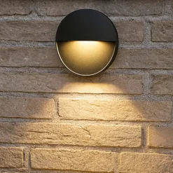 Segnapasso led rotondo grafite per esterno 3000k ip65