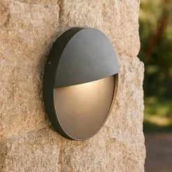 Segnapasso led rotondo grafite per esterno 3000k ip65