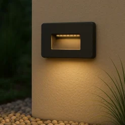 Segnapasso led 2w 3000k 4000k 5000k da incasso per esterno nero