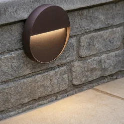 Segnapasso marrone rotondo da esterno led 3w 4000k senza incasso