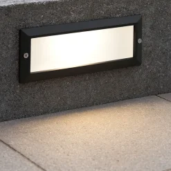 Segnapasso nero da esterno led 10w 3000k per incasso parete ip65