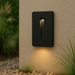 Segnapasso nero da incasso per esterno led 3w 3000k