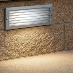 Segnapasso per esterni da incasso a parete rettangolare bianco ip54