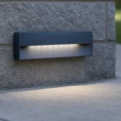 Segnapasso per esterni led 6w 4000k grafite per incasso a parete