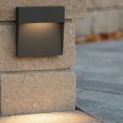 Segnapasso per esterni led a parete grafite led 6w 3000k ip65