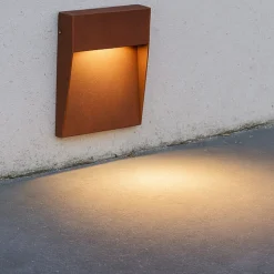 Segnapasso per esterni led 6w 4000k da parete corten ip65
