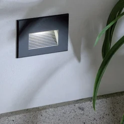 Segnapasso per esterno a incasso parete grafite led 3w 3000k