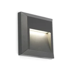 Segnapasso per esterno led antracite 1w 3000k ip65 da parete quadrato