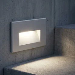 Segnapasso rettangolare per esterno da incasso a parete grigio led 3w 3000k