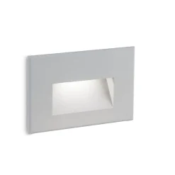 Segnapasso rettangolare per esterno da incasso a parete grigio led 3w 3000k