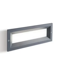Segnapasso rettangolare per esterni da incasso parete grafite led 12w 4000k