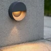 Segnapasso rotondo a parete per esterno grafite led 6w 3000k