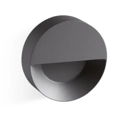 Segnapasso rotondo a parete per esterno grafite led 6w 3000k