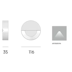 Segnapasso rotondo a parete per esterno grafite led 6w 3000k