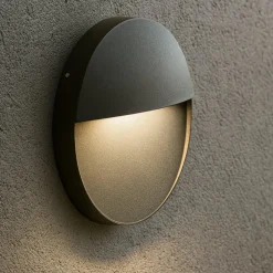 Segnapasso rotondo da parete per esterni grafite led 6w 4000k