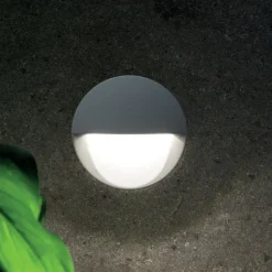 Segnapasso rotondo per esterno led 8w 4000k da incasso a parete grafite