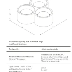 Sforzin nasso plafoniera a soffitto di gesso 3 luci