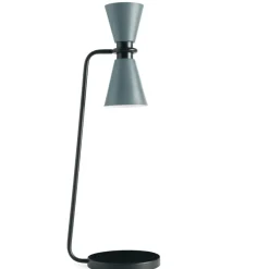 Sforzin graal lampada da tavolo grigio da soggiorno 2 luci dimmerabile