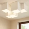 Sforzin herea plafoniera 5 faretti led moderna cubi di gesso bianco pitturabile