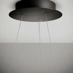 Sforzin lampadario tondo moderno led 70w 3000k cerchio nero