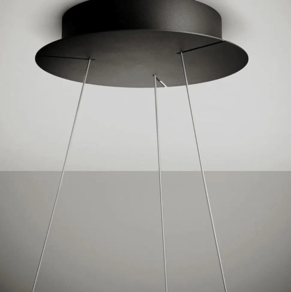 Sforzin lampadario tondo moderno led 70w 3000k cerchio nero