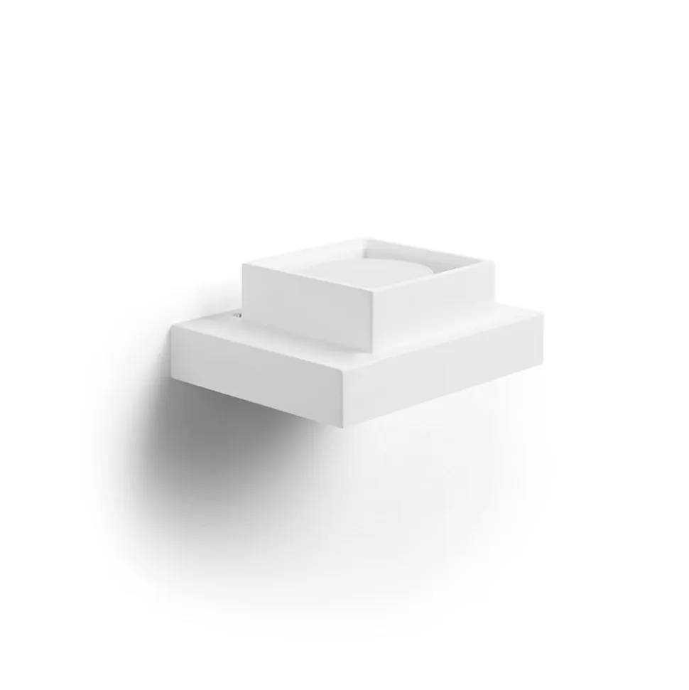 Sforzin tecnico applique moderna sibari quadrato gesso bianco gx53