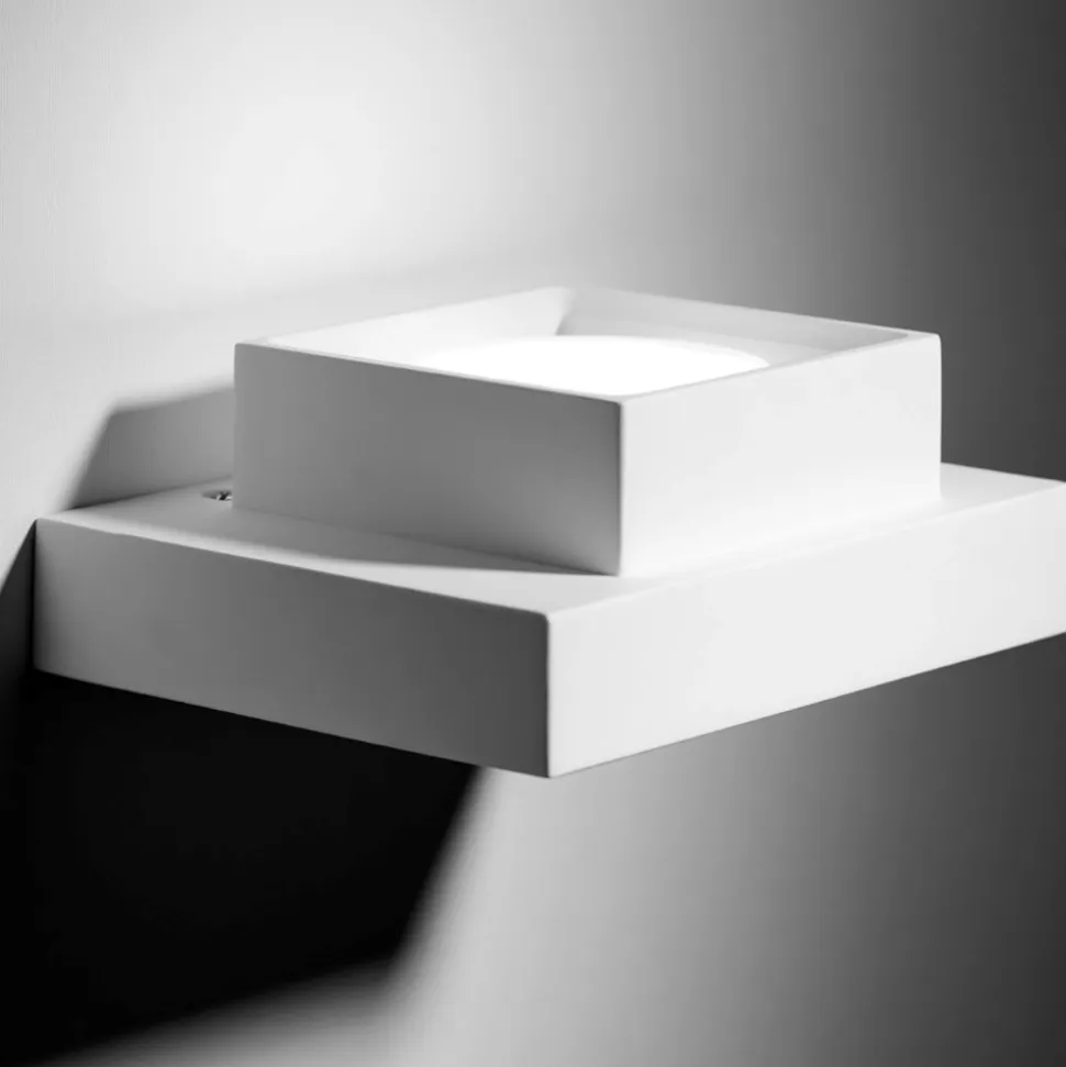 Sforzin tecnico applique moderna sibari quadrato gesso bianco gx53