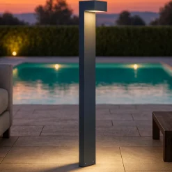 Sirio pt2 h80 ideal lux lampione da giardino antracite ip44