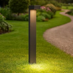 Sirio pt2 h80 lampione da giardino ip44 grigio 80cm ideal lux