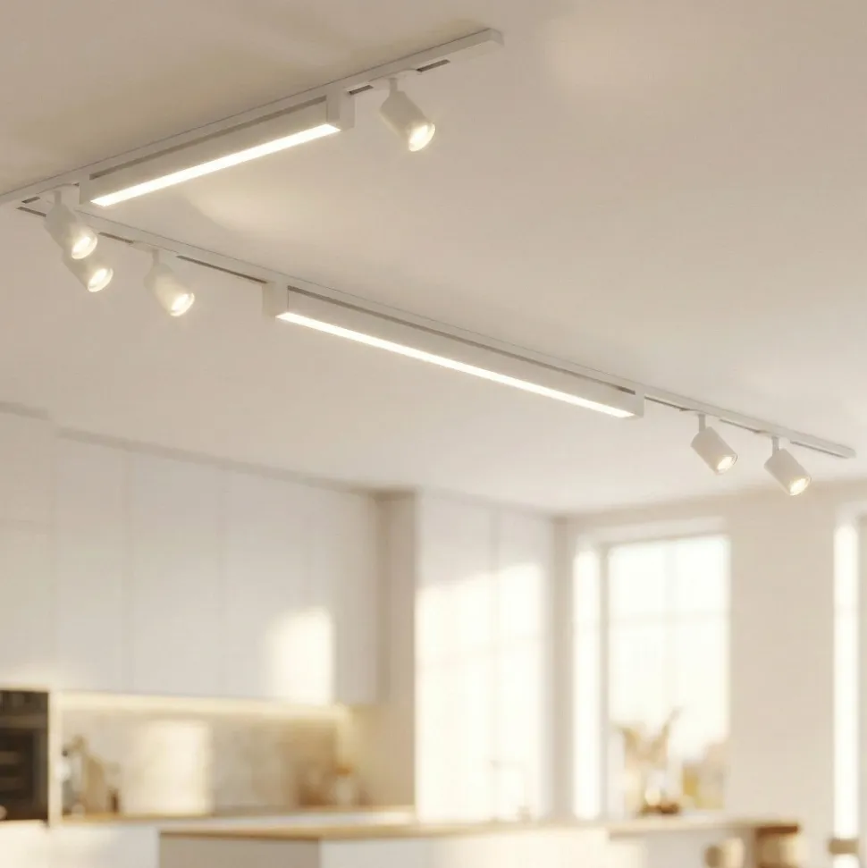 Sistema a binario ad angolo bianco modulo led 4000k con spot
