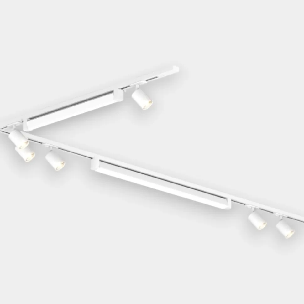 Sistema a binario ad angolo bianco modulo led 4000k con spot