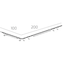 Sistema a binario ad angolo bianco modulo led 4000k con spot