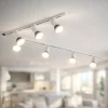 Sistema a binario 300cm angolare monofase bianco con 7 spot e27 orientabili