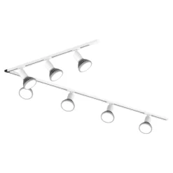Sistema a binario 300cm angolare monofase bianco con 7 spot e27 orientabili