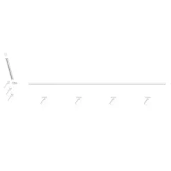 Sistema a binario 300cm angolare monofase bianco con 7 spot e27 orientabili