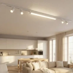 Sistema a binario 200cm bianco led 40w 3000k con spot orientabili