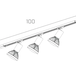 Sistema a binario 100cm monofase bianco spot e27 orientabili
