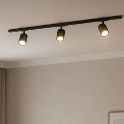 Sistema a binario 100cm monofase nero con 3 spot orientabili
