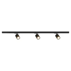 Sistema a binario 100cm monofase nero con 3 spot orientabili