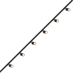 Sistema a binario 200cm monofase nero con 6 luci spot orientabili