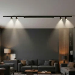 Sistema a binario 200cm nero barra led 40w 3000k con spot