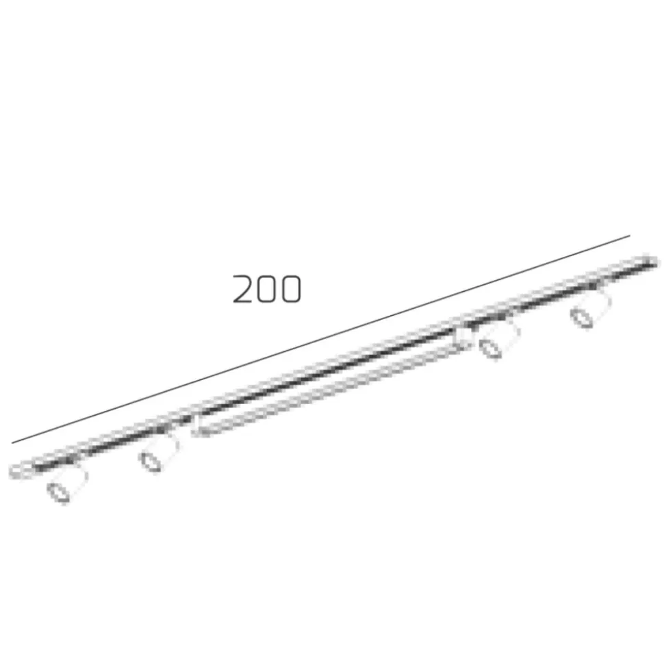 Sistema a binario 200cm nero barra led 40w 3000k con spot