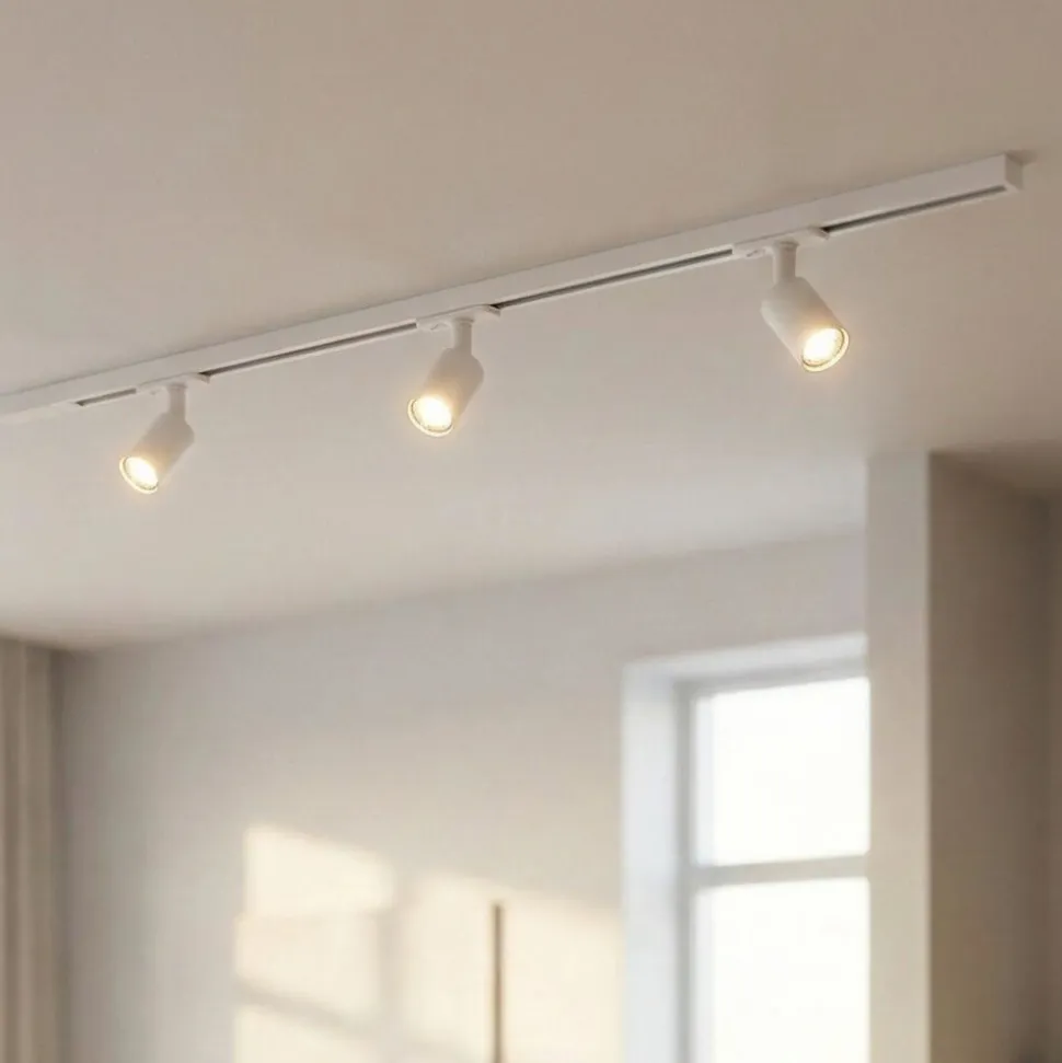 Sistema a binario monofase 100cm bianco con 3 luci spot orientabili