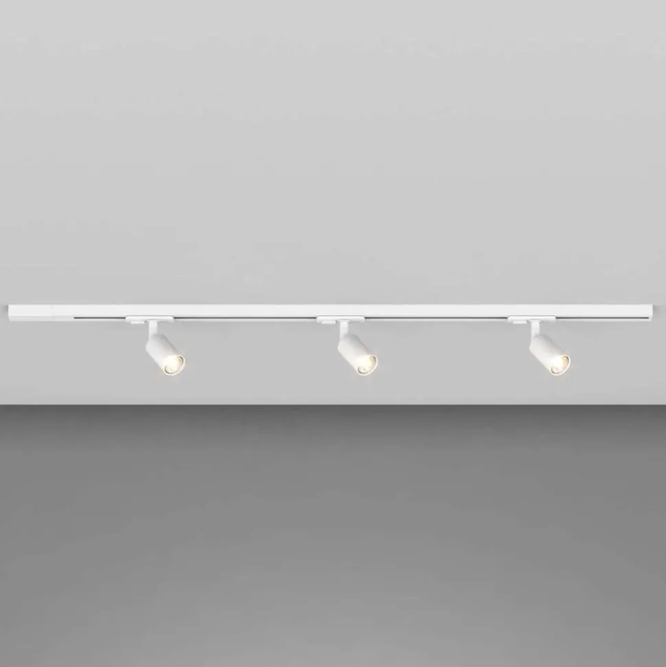 Sistema a binario monofase 100cm bianco con 3 luci spot orientabili